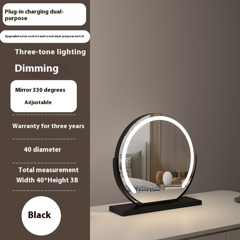 Smart Touch LED Light Mirror Makeup Desktop Dimming Fill Light Mirror Adjustable