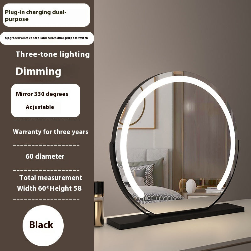 Smart Touch LED Light Mirror Makeup Desktop Dimming Fill Light Mirror Adjustable