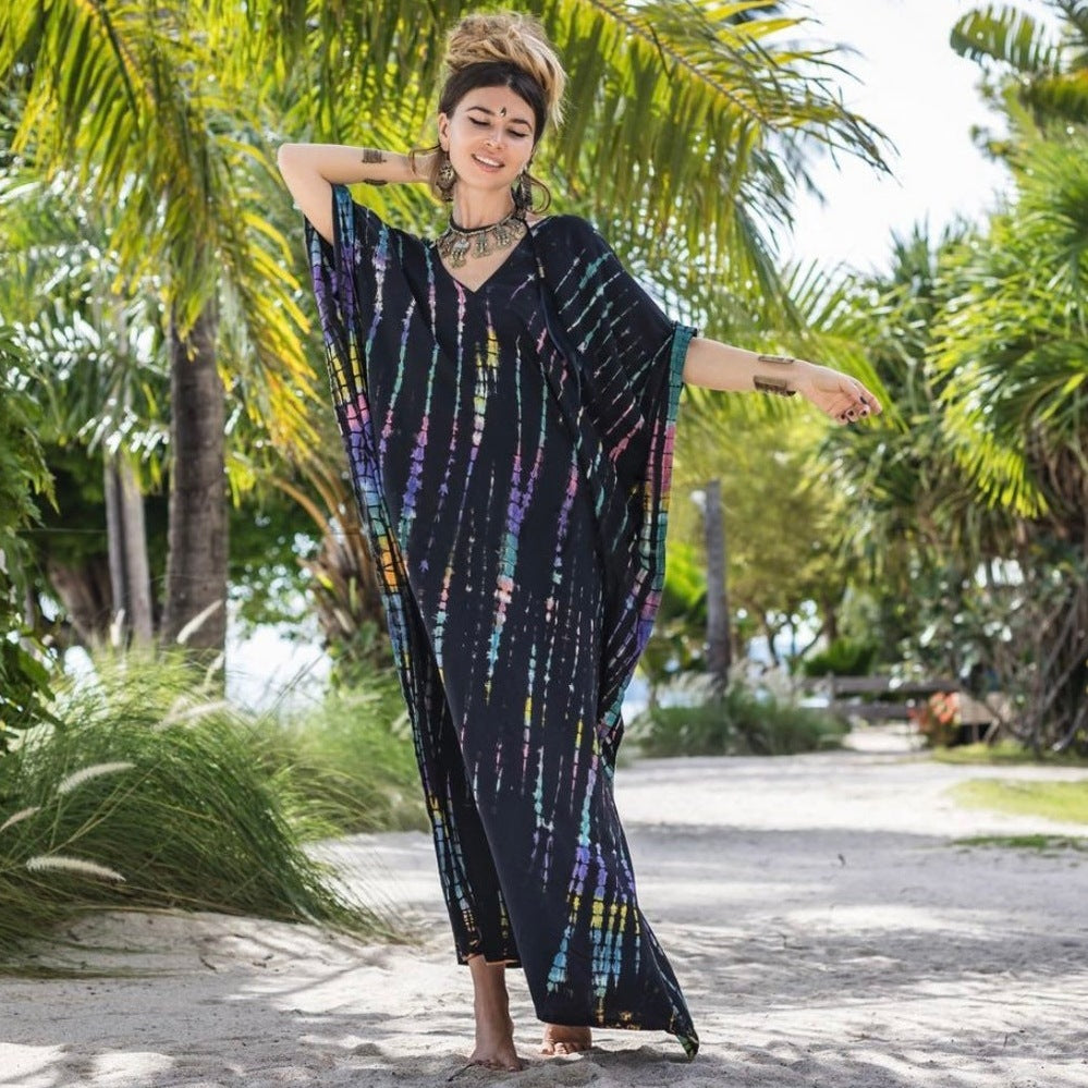 Rustic Chic Cotton Beach Cover-up Robe Dress