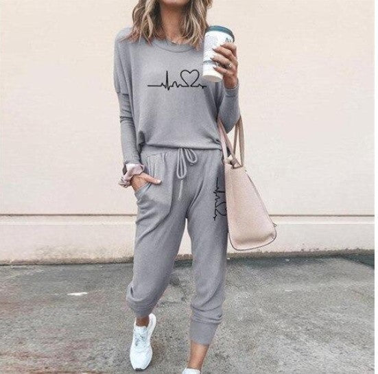 Women’s Casual Chic Lounge Set – Long Sleeve Pullover Top & Drawstring Pants with Pockets – Effortless Style & Comfort”