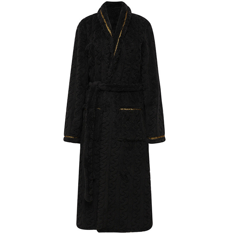 Coral Fleece Bathrobe Long Pajamas