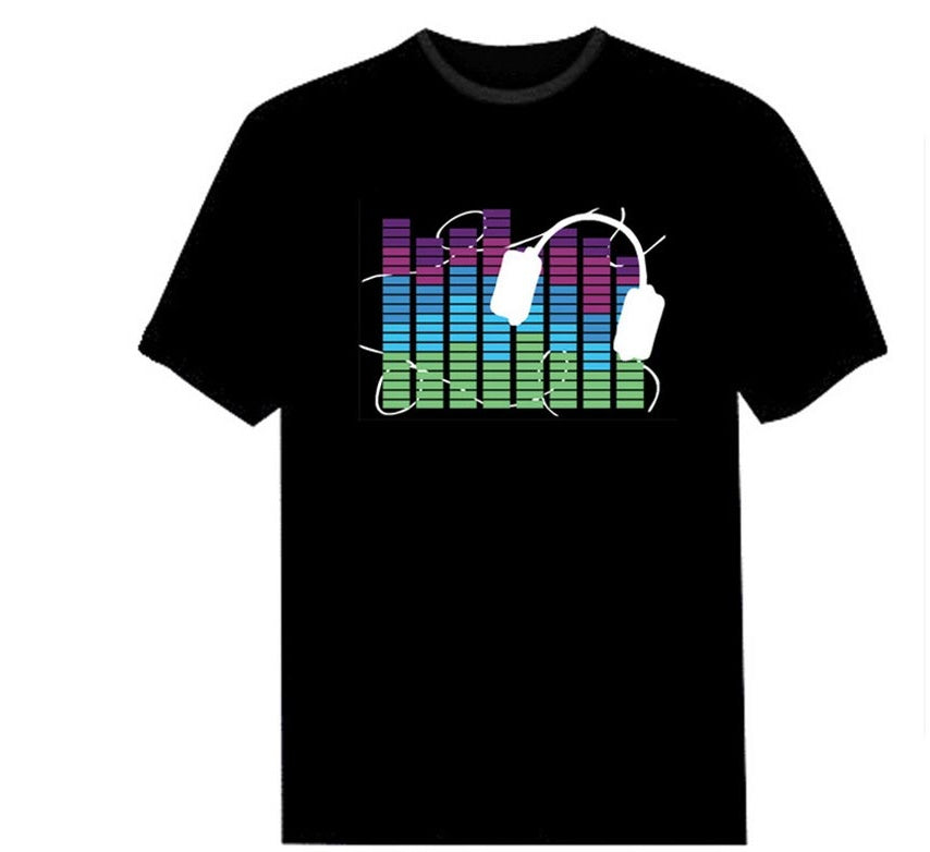 Glow Voice-Control T Shirt with Immersive Sound Activated LED Display