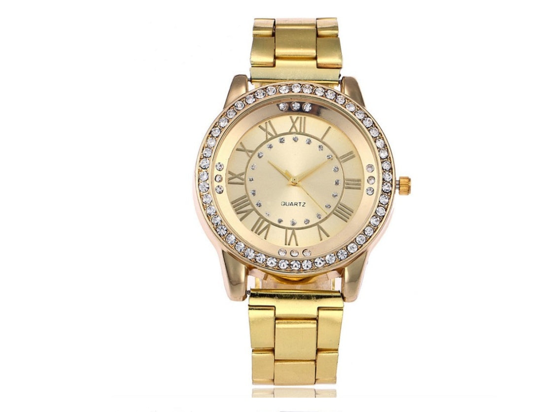 Luxury Designer Silver Rose Gold Watches for Women Dress Rhinestone Quartz Watch Casual Women Stainless Steel Wristwatches Female Clock