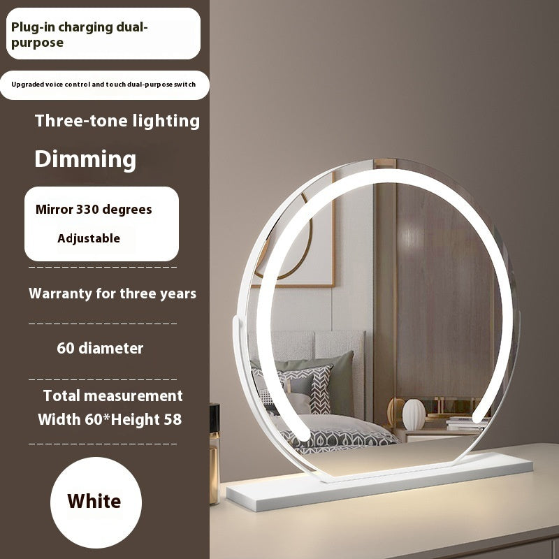 Smart Touch LED Light Mirror Makeup Desktop Dimming Fill Light Mirror Adjustable