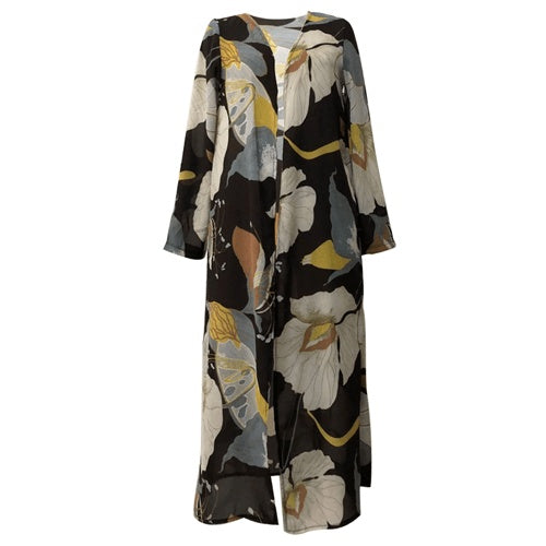 Rustic Chic printed chiffon cardigan long beach blouse sun protection clothing