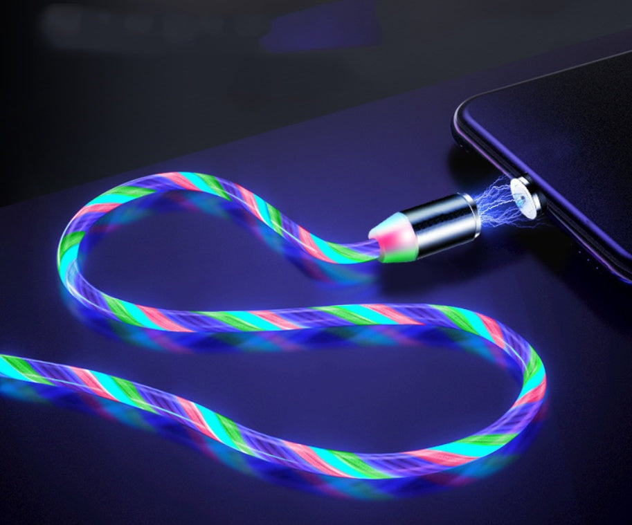 Flowing Light Magnetic Charging Cable - 3-in-1 Apple iPhone Android TypeC Fast Charger