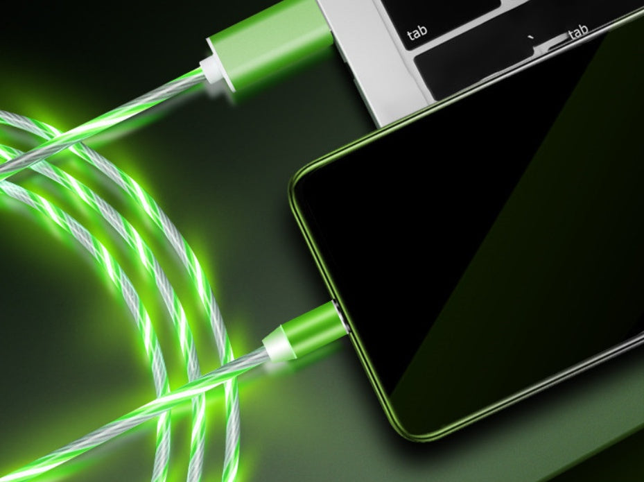 Flowing Light Magnetic Charging Cable - 3-in-1 Apple iPhone Android TypeC Fast Charger