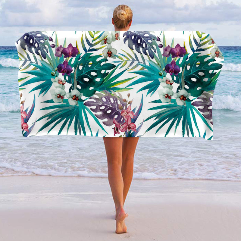 Double-faced Velvet Absorbent Quick-drying Beach Towel Travel Bath Towel