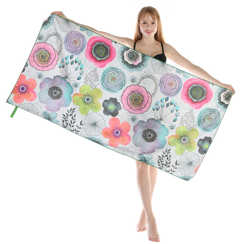 Double-faced Velvet Absorbent Quick-drying Beach Towel Travel Bath Towel