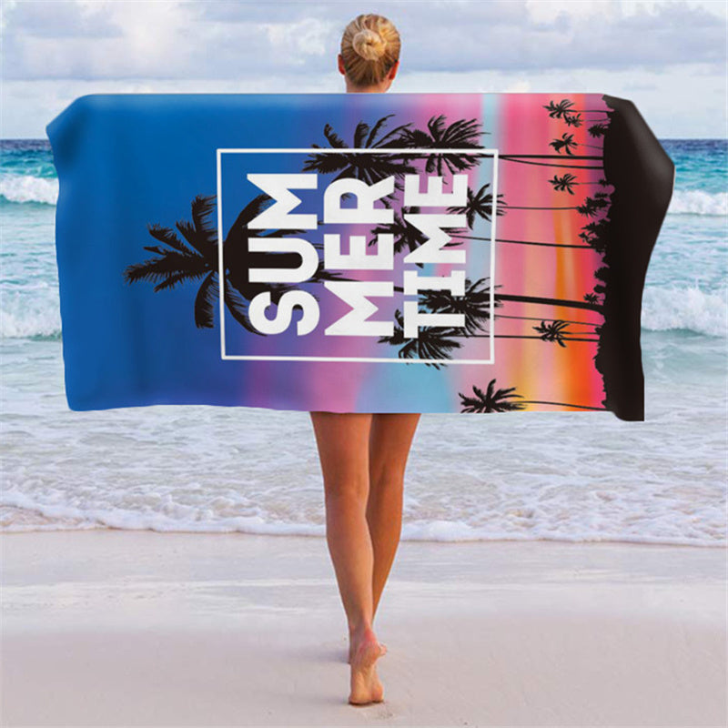 Double-faced Velvet Absorbent Quick-drying Beach Towel Travel Bath Towel