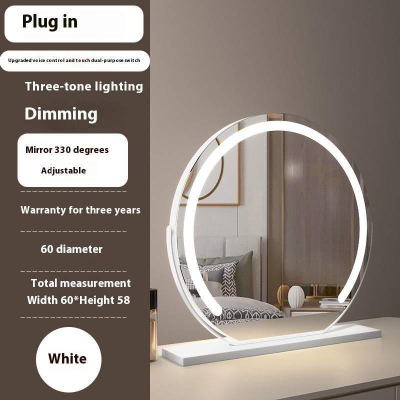 Smart Touch LED Light Mirror Makeup Desktop Dimming Fill Light Mirror Adjustable