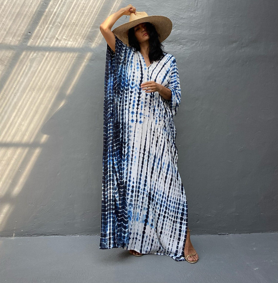Rustic Chic Cotton Beach Cover-up Robe Dress