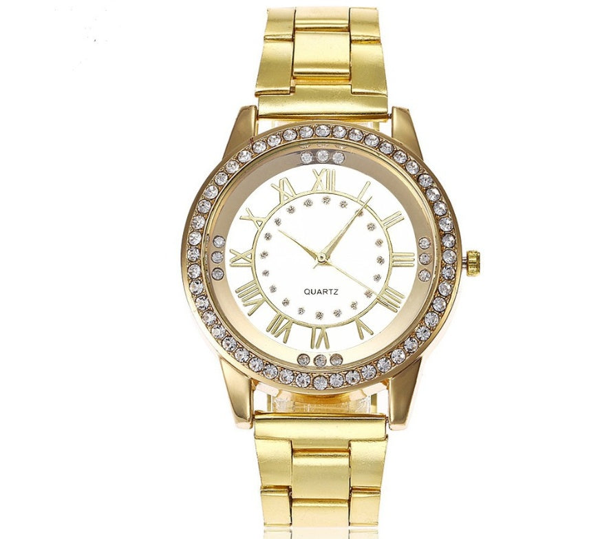 Luxury Designer Silver Rose Gold Watches for Women Dress Rhinestone Quartz Watch Casual Women Stainless Steel Wristwatches Female Clock