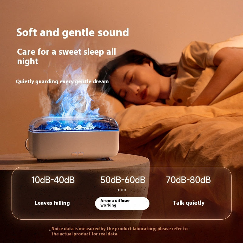 Household Multi-functional Desktop Seven-color Ambience Light Flame Aroma Diffuser