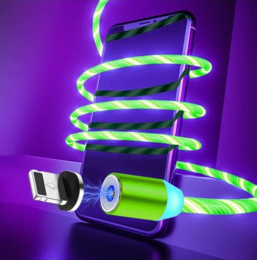 Flowing Light Magnetic Charging Cable - 3-in-1 Apple iPhone Android TypeC Fast Charger