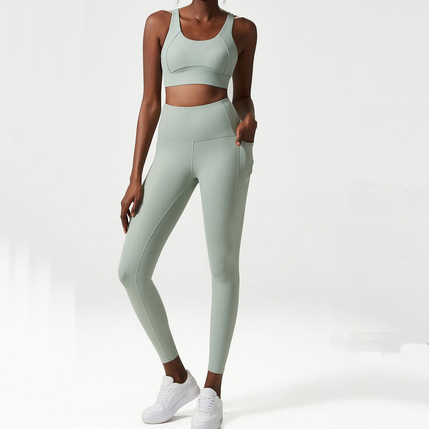 Women's Fashion Sports Bra Set - High Support Workout Activewear