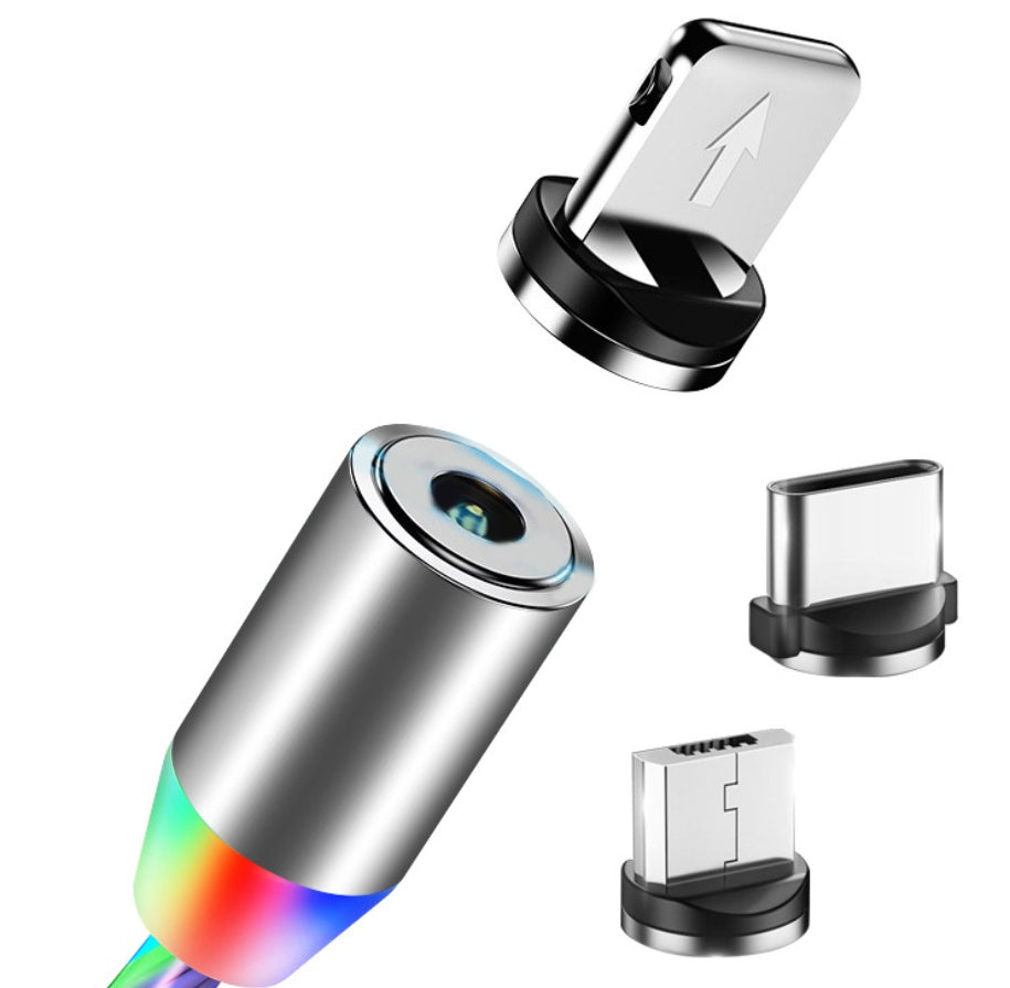 Flowing Light Magnetic Charging Cable - 3-in-1 Apple iPhone Android TypeC Fast Charger