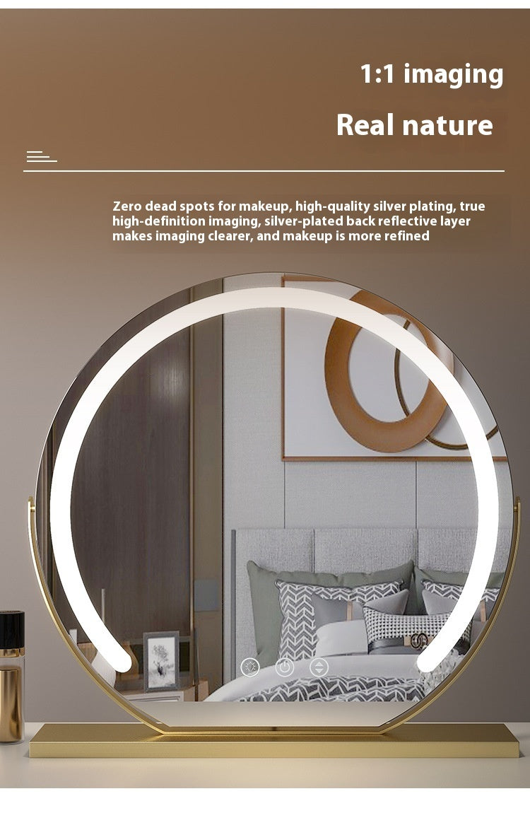 Smart Touch LED Light Mirror Makeup Desktop Dimming Fill Light Mirror Adjustable