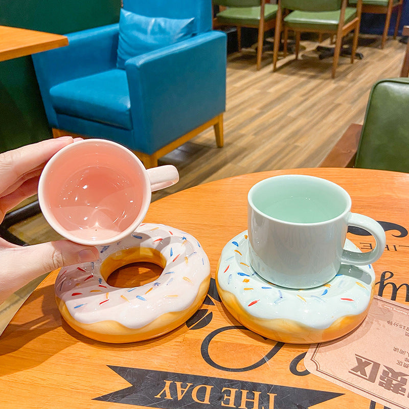 Ceramic Macaron Donut Coffee Sets