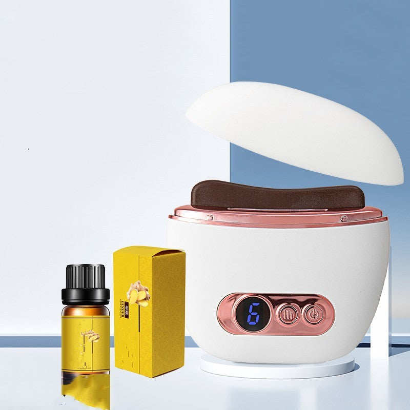Luxe Stone Scrapping Plate Smart Meridian Brush Face Shaving Beauty Massager Constant Temperature Heat Facial Cleaner