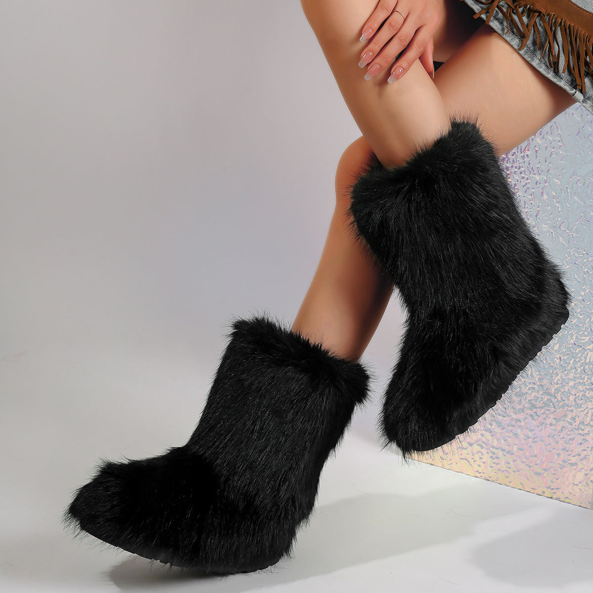Cozy Chic Trending Faux Fur Boots