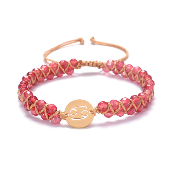 Beautiful Zodiac Sign Handwoven Natural Birthstone Unisex Bracelets