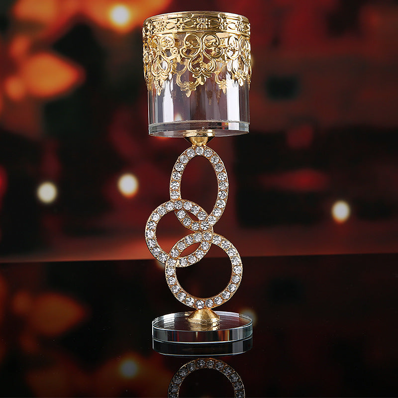 Modern Minimalist Cylindrical Glass Crystal Candle Holder
