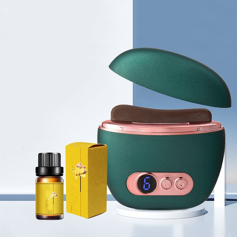 Luxe Stone Scrapping Plate Smart Meridian Brush Face Shaving Beauty Massager Constant Temperature Heat Facial Cleaner