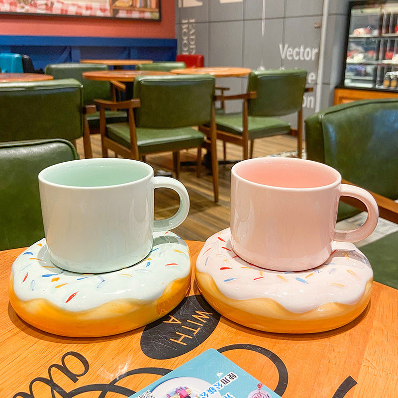 Ceramic Macaron Donut Coffee Sets
