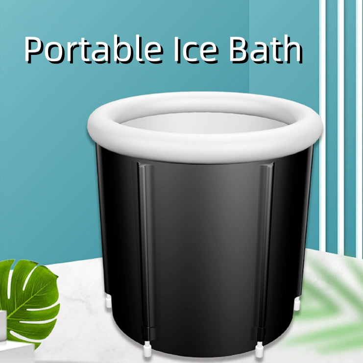 Portable cold plunge tub with durable support legs and rim