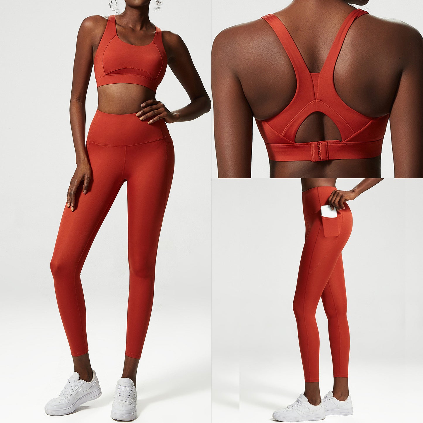 Women's Fashion Sports Bra Set - High Support Workout Activewear