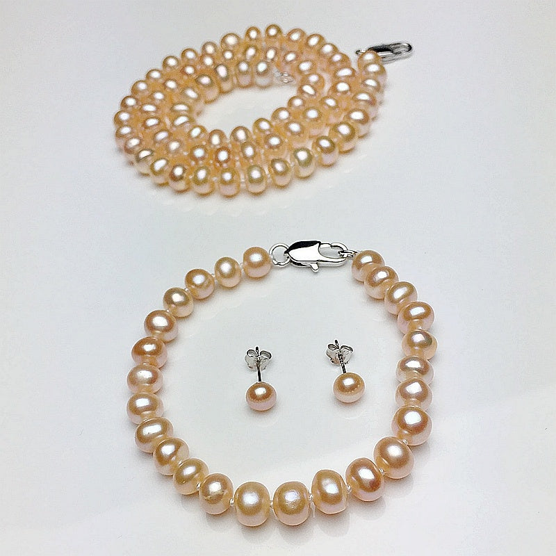 Lustrous Necklace Set With Freshwater Pearl Beads For Everyday Shine Gift Ready