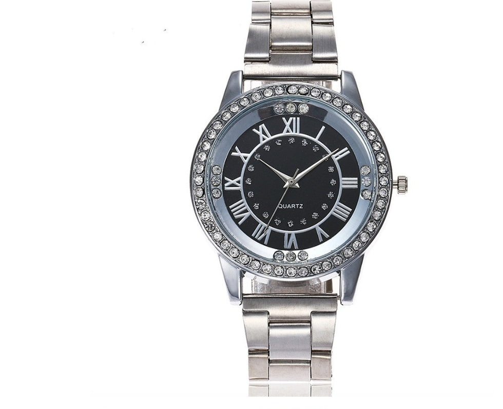 Luxury Designer Silver Rose Gold Watches for Women Dress Rhinestone Quartz Watch Casual Women Stainless Steel Wristwatches Female Clock