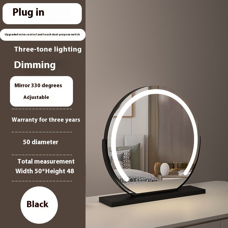 Smart Touch LED Light Mirror Makeup Desktop Dimming Fill Light Mirror Adjustable