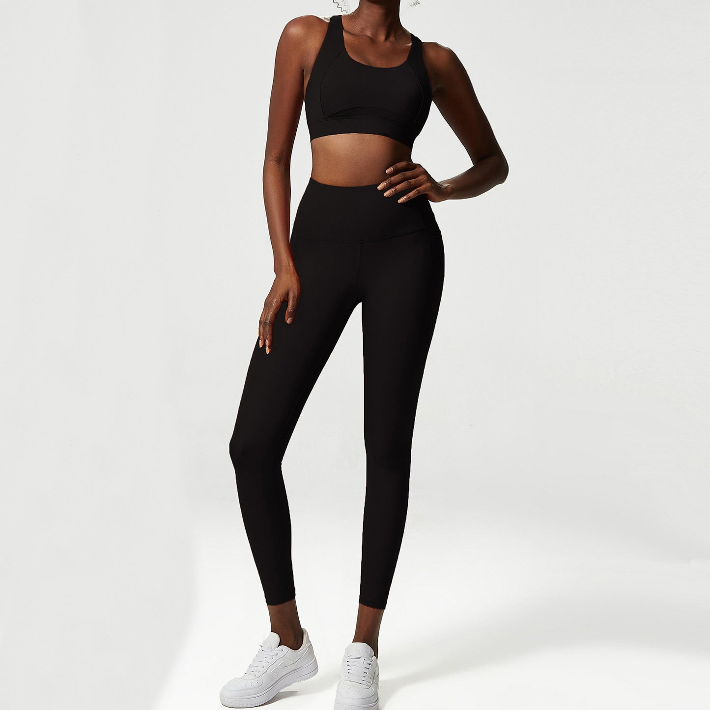 Women's Fashion Sports Bra Set - High Support Workout Activewear