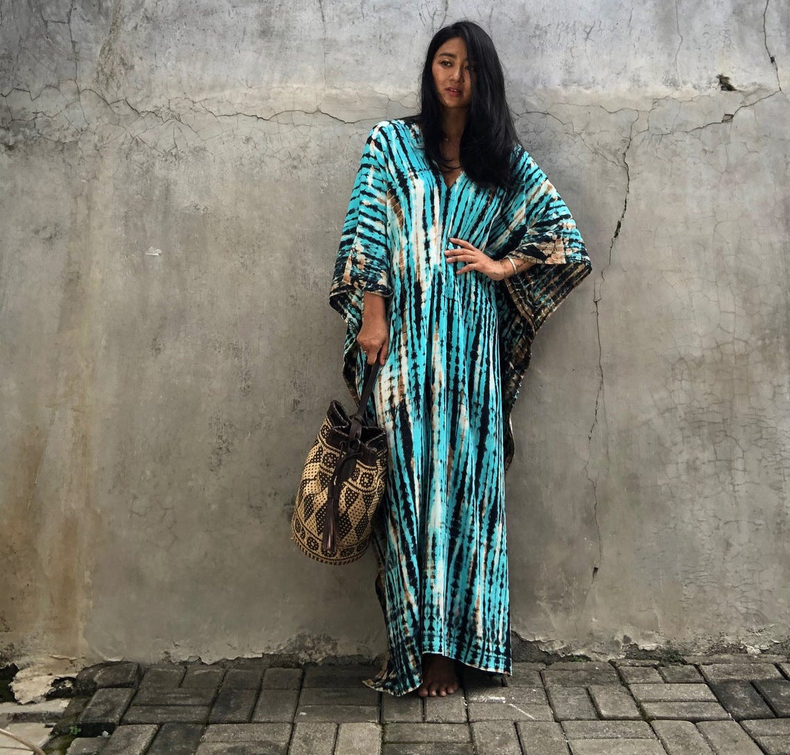 Rustic Chic Cotton Beach Cover-up Robe Dress