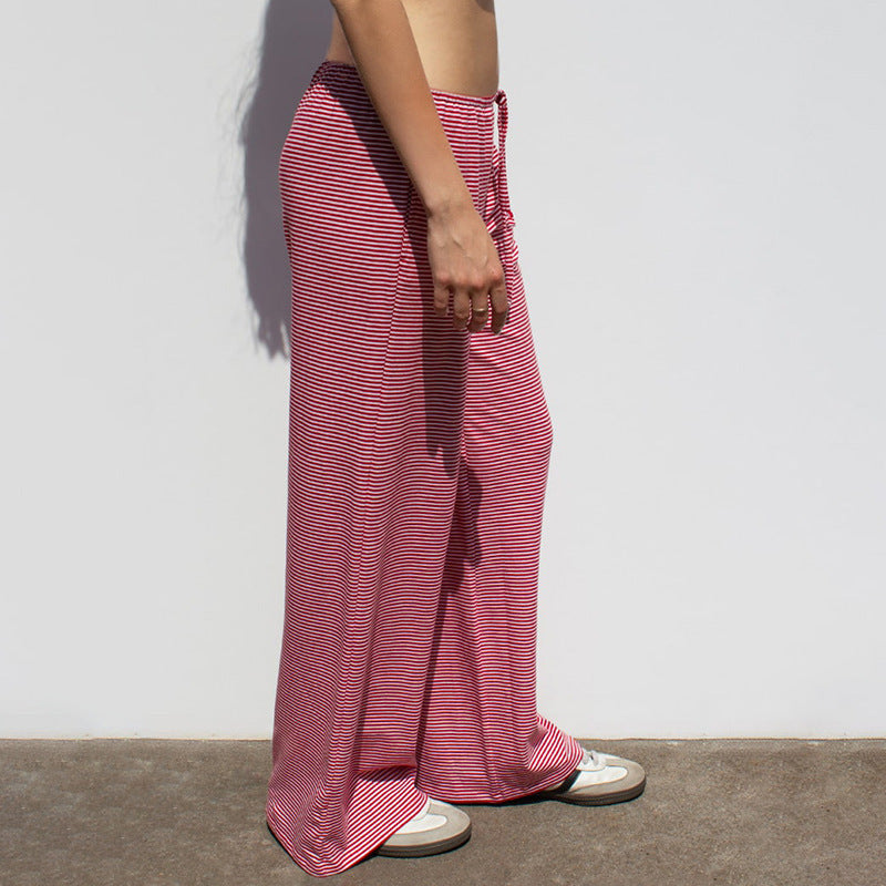 Your Luxury Striped Wide Leg Trousers In Premium Satin Deliver Everyday Glamour And Comfort.