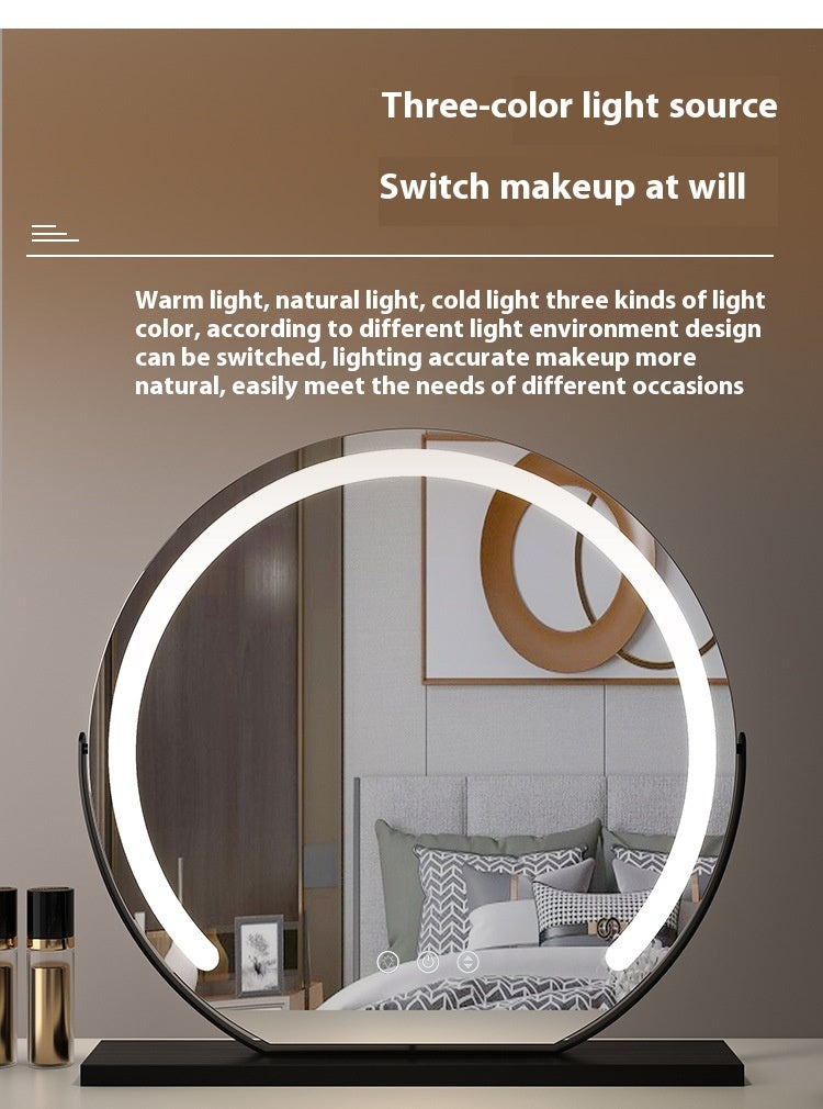 Smart Touch LED Light Mirror Makeup Desktop Dimming Fill Light Mirror Adjustable