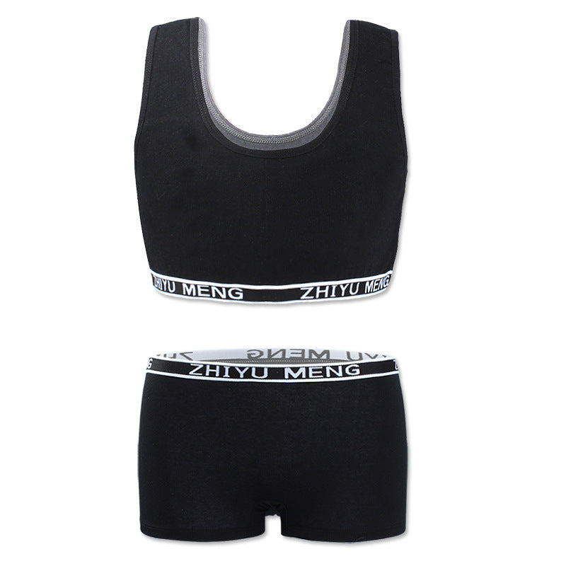 Pure Cotton Solid Color Underwear Set - Soft Breathable Intimate Wear