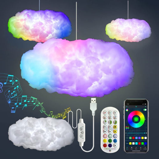 2026 USB Cloud Light With App Control And Music Synchronization 3D RGBIC Ambient Lighting Cloud Simulation For Bedroom