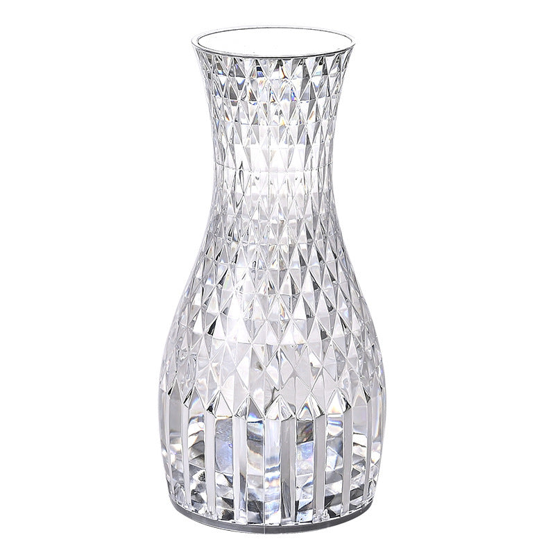 Luxe Crystal Vase Lamp USB Charging Romantic Bedside Diamond Table Lamp For Home Christmas Decor LED Lights