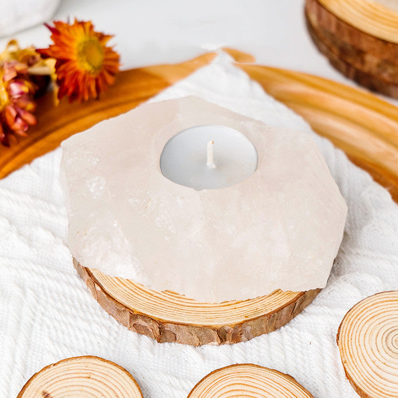 Natural White Crystal Powder Lamp Candlestick Aromatherapy Ornaments