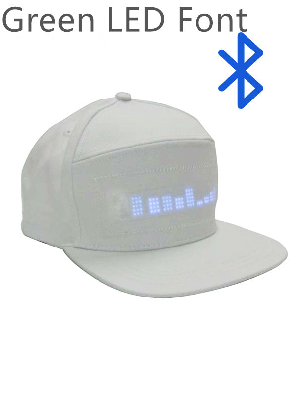 Led Luminous HatCustom Words Pixel Lighting Rechargeable Bluetooth APP Control Scrolling Message Flexible Cap