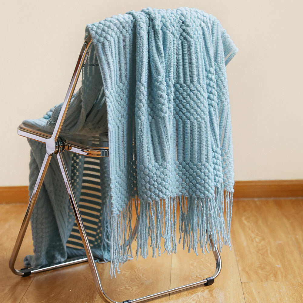 Nordic Luxury Blanket Hotel Bed Throw Bed Runner Tassel Shawl Blanket Bed Tail Cloth Cover Blanket B & B Bed Towel Knitted Blanket