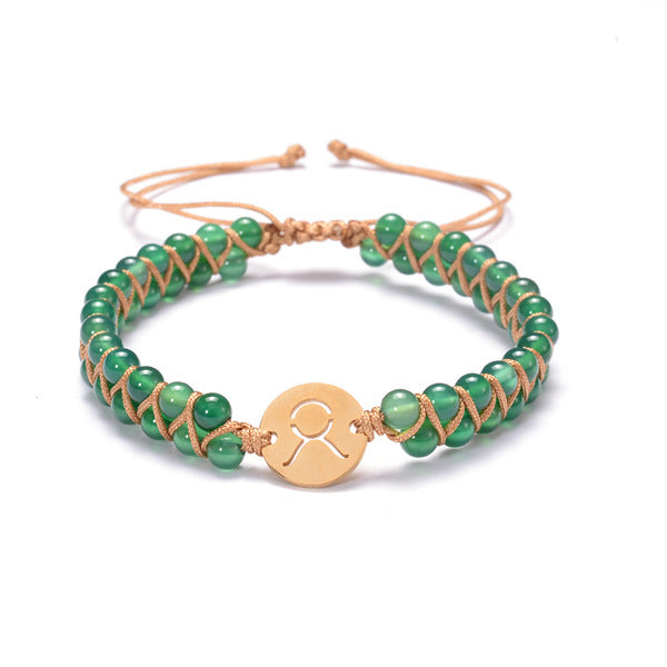 Beautiful Zodiac Sign Handwoven Natural Birthstone Unisex Bracelets