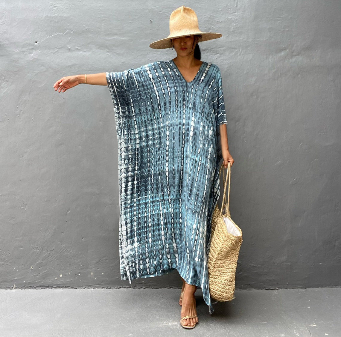 Rustic Chic Cotton Beach Cover-up Robe Dress