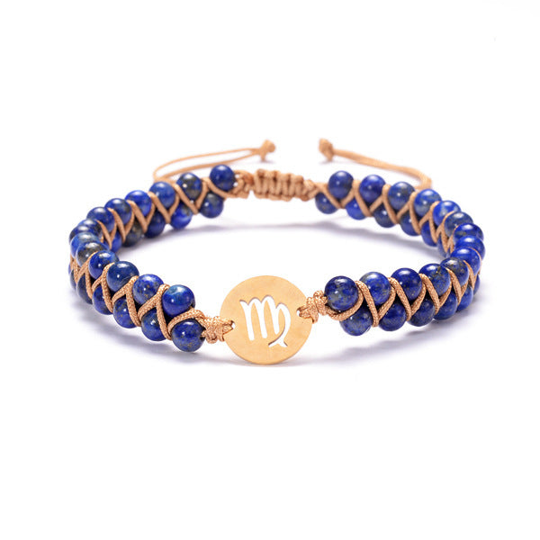 Beautiful Zodiac Sign Handwoven Natural Birthstone Unisex Bracelets