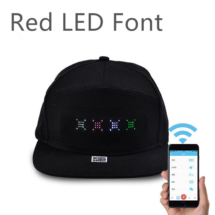 Led Luminous HatCustom Words Pixel Lighting Rechargeable Bluetooth APP Control Scrolling Message Flexible Cap