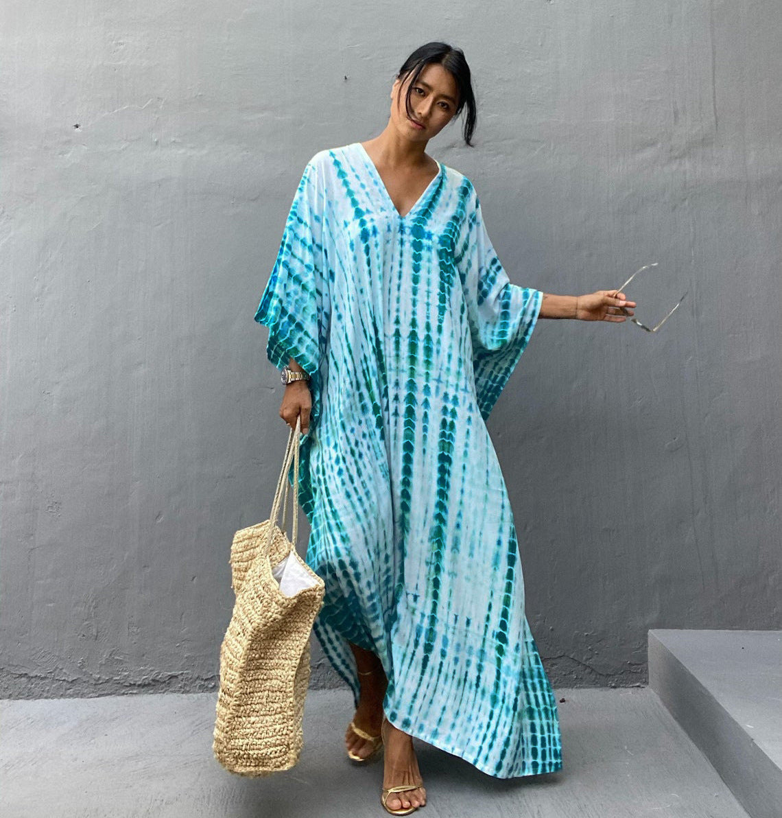 Rustic Chic Cotton Beach Cover-up Robe Dress