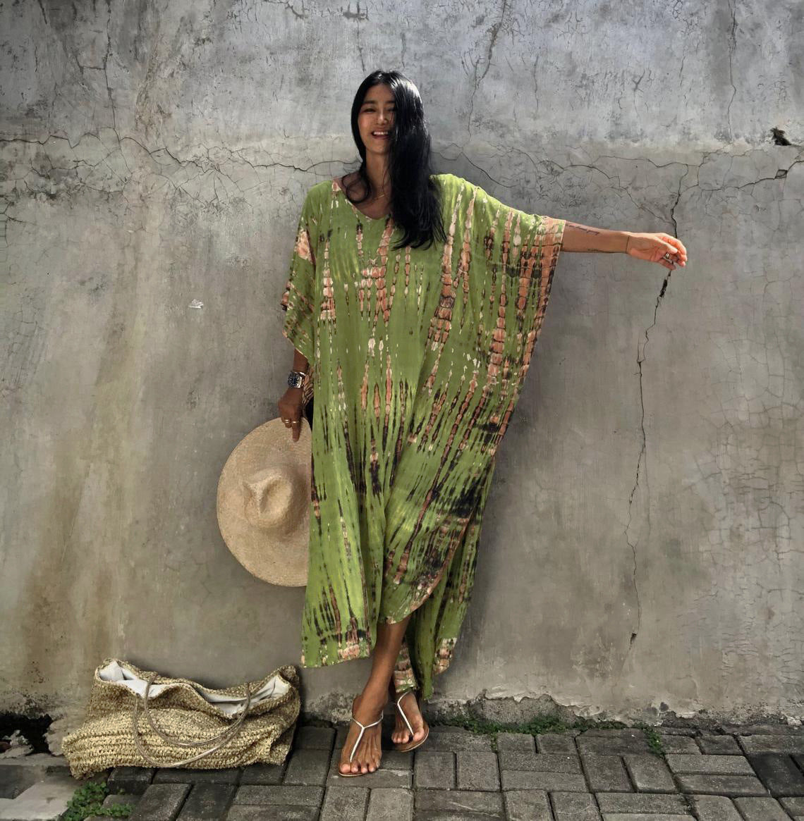 Rustic Chic Cotton Beach Cover-up Robe Dress